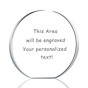 Custom Quality Laser Engraving Carving Circle Crystal Glass Trophy Crystal Crafts
