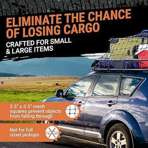 SUV用カーゴネット、ヘビーデューティメッシュスクエア弾性ネット、収納バッグ-小型アイテムを収納 - Product Image 3