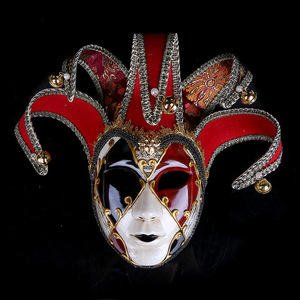 Fabricant <span class=keywords><strong>de</strong></span> <span class=keywords><strong>masques</strong></span> <span class=keywords><strong>de</strong></span> mascarade intégral Jester vénitien en Chine avec cloche unisexe Halloween <span class=keywords><strong>carnaval</strong></span> <span class=keywords><strong>venise</strong></span> fête décoration murale - Product Image 4