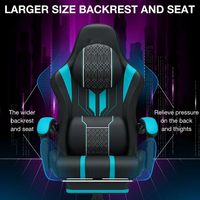 Fauteuil de gaming rose Racer, design mignon Kawaii, avec LED RGB, pour VR, inclinable, siège de bureau de course, repose-pieds, appui-tête, coussin lombaire et roulettes