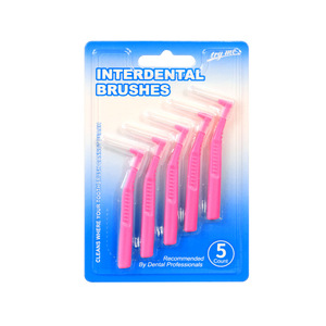 Brosse interdentaire en forme de L, poils en acier inoxydable, manche en plastique, nettoyage buccal, paquet de 5 - Product Image 2