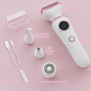Trimmer per le ascelle viso <span class=keywords><strong>donna</strong></span> 4-in-1 ricaricabile rasoio per il corpo impermeabile bagnato e asciutto rasoio elettrico per le <span class=keywords><strong>gambe</strong></span> delle donne - Product Image 2