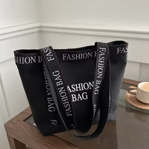 Sac fourre-tout en toile imprimé lettres grande capacité pour un usage décontracté - Product Image 4