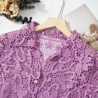 Vente en gros Chemisiers pour femmes Chemises à manches courtes Cardigan brodé en dentelle Hauts 2 pièces Nouveaux chemisiers décontractés élégants pour femmes Hauts