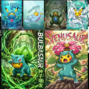 YQ Supplier Custom Fan Art Eif Baby Limited Pikachu Versatile <span class=keywords><strong>Mimicry</strong></span> A5 Collectible Card Pokemoned Booster Box Board Games Gift - Product Image 6