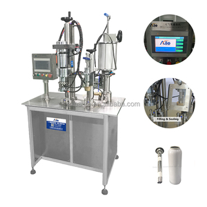 Máquina de Llenado de Aerosoles Cosméticos Semiautomática con Válvula de Bolsa, Accionamiento por Motor, Acero Inoxidable, Control por PLC, Venta Directa de Fábrica - Product Image 1