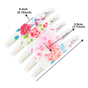 Giấy nhám trắng half-Moon thiết kế Dual Side Nail tập tin 80/100/180/240 công cụ đánh bóng trong double side vật liệu nhựa cho salon - Product Image 3