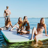Plateforme de divertissement aquatique gonflable d'été 2022, ponton flottant avec piscine