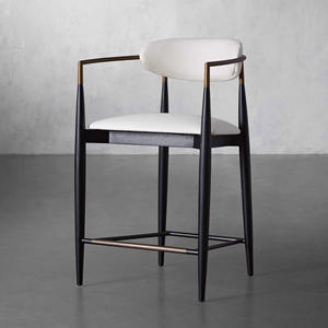 Vente en gros de chaises hautes nordiques de bar en métal en tissu pour la cuisine et le restaurant - Product Image 2