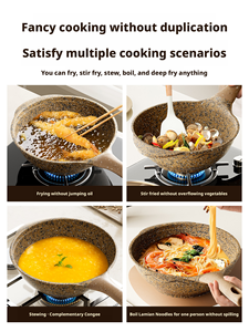 Wok Multifuncional Pequeño con Superficie de Granito y Titanio Antiadherente, Capacidad de 2.5L, Tapa de Vidrio Color Ámbar para Inducción, Eléctrico y Halógeno - Product Image 6