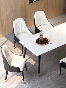 Ensemble de table à manger en marbre pour combinaison de 6 chaises table de riz minimaliste moderne ménage petit appartement table télescopique - Product Image 5