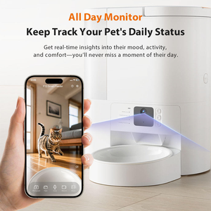 Distributeur d'eau <span class=keywords><strong>et</strong></span> de nourriture intelligent 2-en-1 pour animaux de compagnie, caméra WiFi, station de nourriture automatique pour chats <span class=keywords><strong>et</strong></span> chiens tout-en-un avec contrôle par application <span class=keywords><strong>et</strong></span> 110-240V - Product Image 2