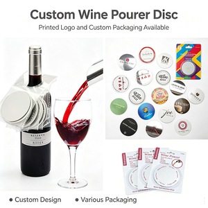 Disque verseur de vin imprimé sur mesure, anti-goutte, réutilisable, fourni par l'usine, avec plusieurs options d'emballage personnalisé - Product Image 1