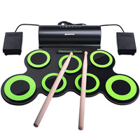 Batterie électronique enroulable en silicone, kit de batterie électrique miniature pliable USB pour enfants