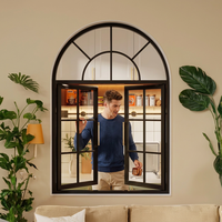 Ventana Arqueada de Acero con Doble Acristalamiento y Persianas, Resistente a Huracanes, Marca DEMEA, para Cocina con Aislamiento Térmico Personalizado