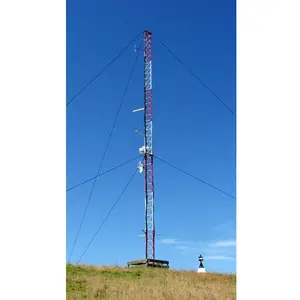 Wind mast guyed tower met galvanized steel guyed tower with antenna bracket