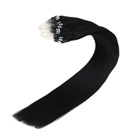 Extensions capillaires micro-boucles de haute qualité en gros, sans nœuds, sans perte, double épaisseur, extensions de cheveux humains à micro-liens