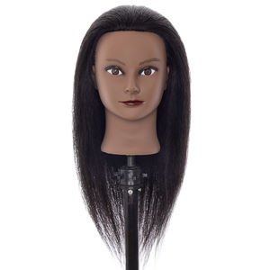 Cabeza <span class=keywords><strong>de</strong></span> Maniquí Femenina con Cabello 100% Humano para Prácticas <span class=keywords><strong>de</strong></span> Peinado y <span class=keywords><strong>Peluquería</strong></span>, Maniquí <span class=keywords><strong>de</strong></span> Cosmetología para Estilistas - Product Image 1
