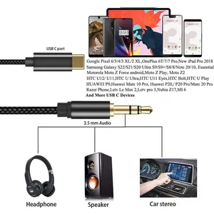 IPhone için Aux 3.5mm Stereo ses kablosu kablosu ve daha fazla kulaklık jakı araba ve hoparlör cihazları vb