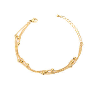 Pulsera cilíndrica multicapa Pulsera de acero inoxidable Oro Plata Pulsera para mujer Uionen 498 - Product Image 5