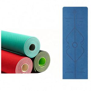 Tapete de Pilates Ligero, Antideslizante, de TPE, de un Solo Color o Bicolor, Elástico, para Principiantes, Imprimible con UV, para Ejercicios en Casa - Product Image 1