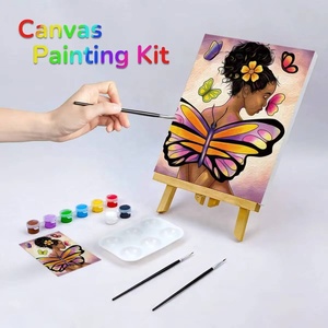 Kit de Peinture sur Toile pour Filles Motif Papillon, Peinture Acrylique Pré-dessinée pour Peintures par Numéros, Kit de Peinture DIY par Numéros - Product Image 2