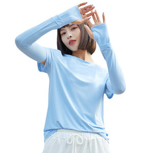 Vente en gros de t-shirts de sport <span class=keywords><strong>anti</strong></span>-<span class=keywords><strong>UV</strong></span> à séchage rapide pour femmes UPF50 + t-shirts et manches de bras pour la course à pied et le cyclisme - Product Image 1