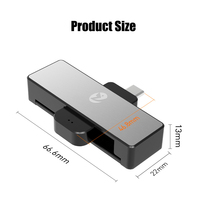 ZOWEETEK Mini lector de tarjetas tipo C ISO 7816 EMV CAC ID IC SIM ATM lector de crédito escritor tarjeta Chip plegable OTG lector de tarjetas inteligentes