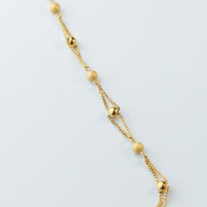 Factory Bulk Double Strand Gold <b>Bead</b> Women's Bracelet 304/316L Stainless Steel Matte Ball Chain Waterproof Trendy Wholesale Gift - Product Image 4