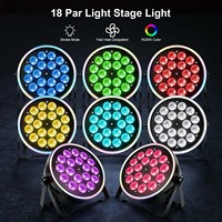 Projecteur de scène LED RGBW 18x12W avec anneau RGB, effet stroboscopique DMX 512 pour événements, mariages, bars, DJ