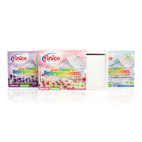 Lessive Finice Super Concentrée aux Extraits Végétaux Parfum Lavande, Jetable, Écologique, Bio-dissoluble, Douce, Faible Mousse, 30-50%