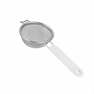 Passoire à thé Metaltex en acier inoxydable à mailles fines avec poignée blanche pour infuser et filtrer - Product Image 2