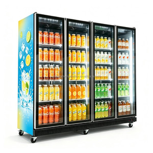 Nouvelle Vitrine Réfrigérée à Grande Capacité 2026, 4 Portes, Entièrement en Verre, avec Circulation d'Air pour Boissons - Product Image 1