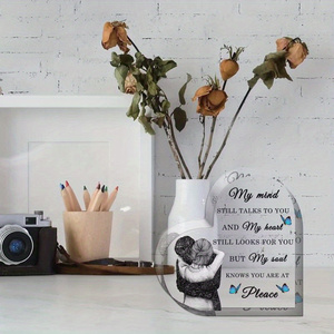 Branche d'arbre en acrylique Décoration de bureau Ailes d'ange en forme de cœur <span class=keywords><strong>Plaque</strong></span> de <span class=keywords><strong>deuil</strong></span> Cadeau de <span class=keywords><strong>deuil</strong></span> <span class=keywords><strong>Plaque</strong></span> acrylique faite à la main - Product Image 3