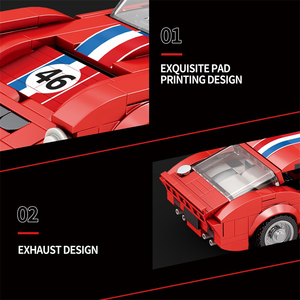 Briques de construction certifiées CE et CPC Ferra <span class=keywords><strong>250</strong></span> <span class=keywords><strong>GTO</strong></span> - Modèle à l'échelle 1:24 en plastique ABS, supercar de course pour adultes - Product Image 6