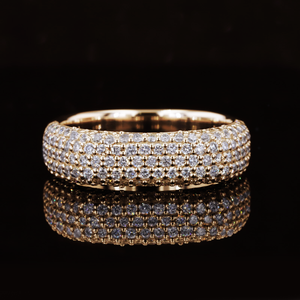 Starsgem 14K วงแหวนเพชรดีไซน์คลาสสิกสีทองล้วนแหวนเพชรวงแหวน D - Product Image 3