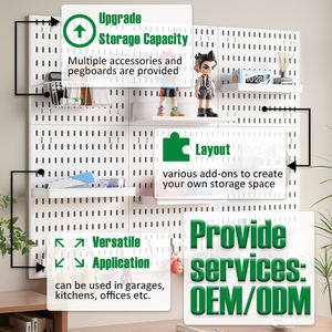 Panel de pared colgante de plástico para cocina, organizador de estante, escritorio de oficina, tablero de clavijas cuadradas, estante organizador de exhibición de pared - Product Image 3