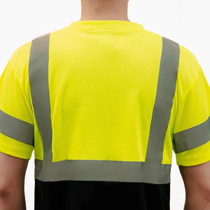 เสื้อยืดนิรภัย Hi Vis ANSI Class 2 สำหรับผู้ชาย พร้อมแถบสะท้อนแสง ระบายอากาศได้ดี ผลิตจากโพลีเอสเตอร์ 100% เสื้อทำงาน - Product Image 6