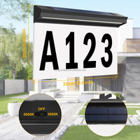 Lampe murale à LED solaire pour numéro de maison, plaque d'adresse lumineuse étanche IP44 pour cour, appartement, porte