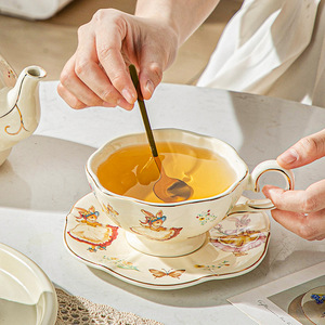 Set da tè e caffè in ceramica floreale retrò francese Design elegante piattino e tazza - Product Image 3