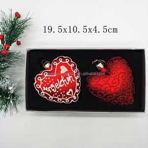 Regalos Románticos para el Día de San Valentín, Adorno de Corazón de Vidrio Rojo Hecho a Mano, Duradero e Impermeable - Product Image 3