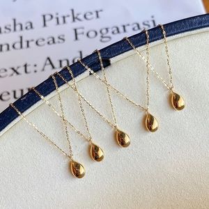 Xinfly Hot Minimalist Jewelry 18K <b>Gold</b> Wholesale Custom Water Drop <b>Pendant</b> Women <b>Solid</b> <b>Gold</b> Necklace - Product Image 1