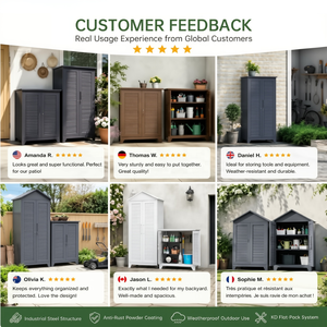 Armoire de rangement extérieure en métal avec portes verrouillables et étagères réglables pour outils de jardin, patio, garage, cour arrière - Product Image 4