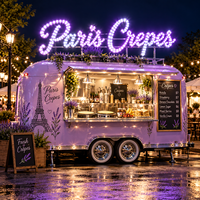 Panneau d'affichage électronique LED 3D à logo défilant, lettres lumineuses géantes, enseigne néon lumineuse extérieure pour remorque alimentaire