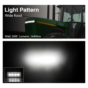 Tracteur large inondation industrielle petit <span class=keywords><strong>phare</strong></span> LED rectangulaire pour <span class=keywords><strong>John</strong></span> <span class=keywords><strong>Deere</strong></span> - Product Image 2