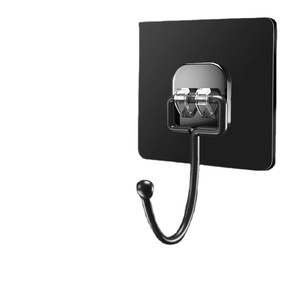Non-Marking Multifunctional Adhesive <b>Hook</b> No Punching Required Strong Adhesive Transparent <b>Plastic</b> Wall Hanger for Bathroom - Product Image 1