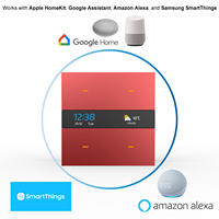 Interrupteur mural intelligent Tuya 4 voies, contrôle de scène de lumière électrique, compatible Alexa, contrôle vocal et via application, prise UK M8 Pro