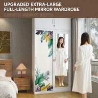 Armoire métallique robuste à portes coulissantes avec compartiment verrouillable, rangement multi-zones, armoire à vêtements pour usage domestique