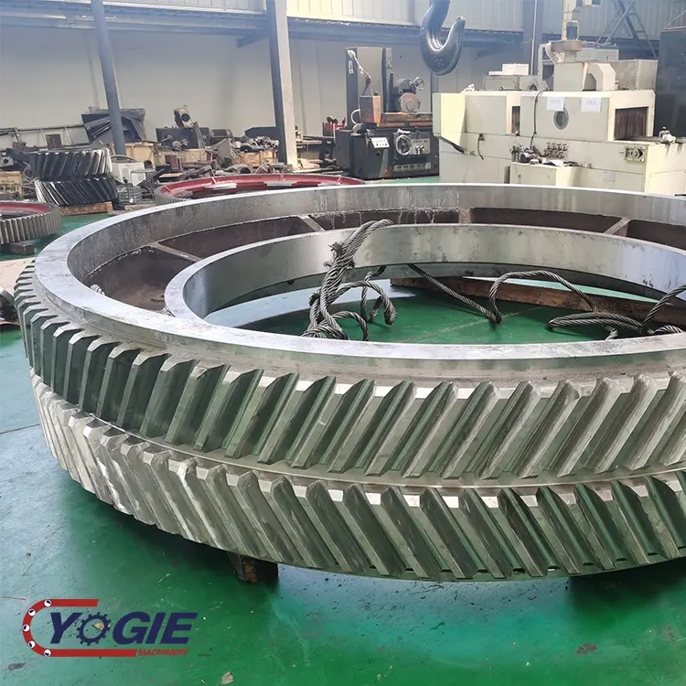 Roue dentée à chevrons de grand diamètre en acier de transmission robuste OEM