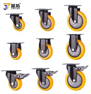 Médio Dever <span class=keywords><strong>PU</strong></span> Roda <span class=keywords><strong>Caster</strong></span> com Hastão Rosqueado e Freio para Hospital Hotel & Living Room Aplicações ao ar livre Rodas Castor - Product Image 6